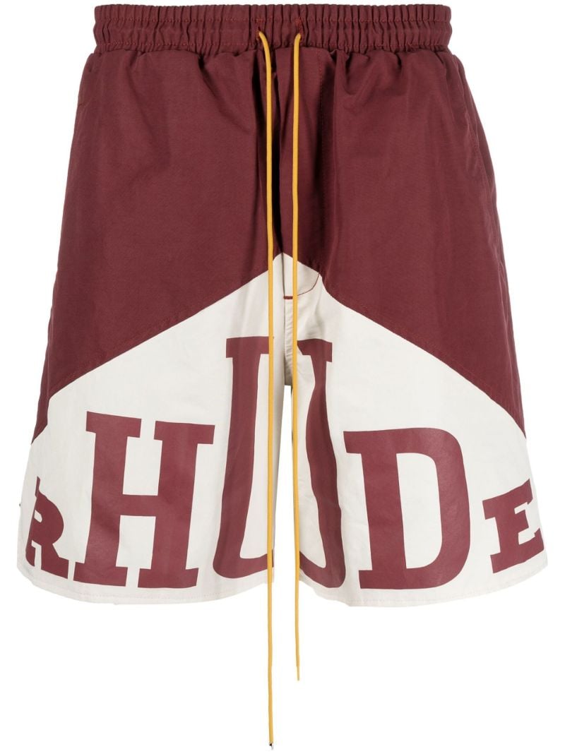 Red Yatch Logo Print Track Shorts