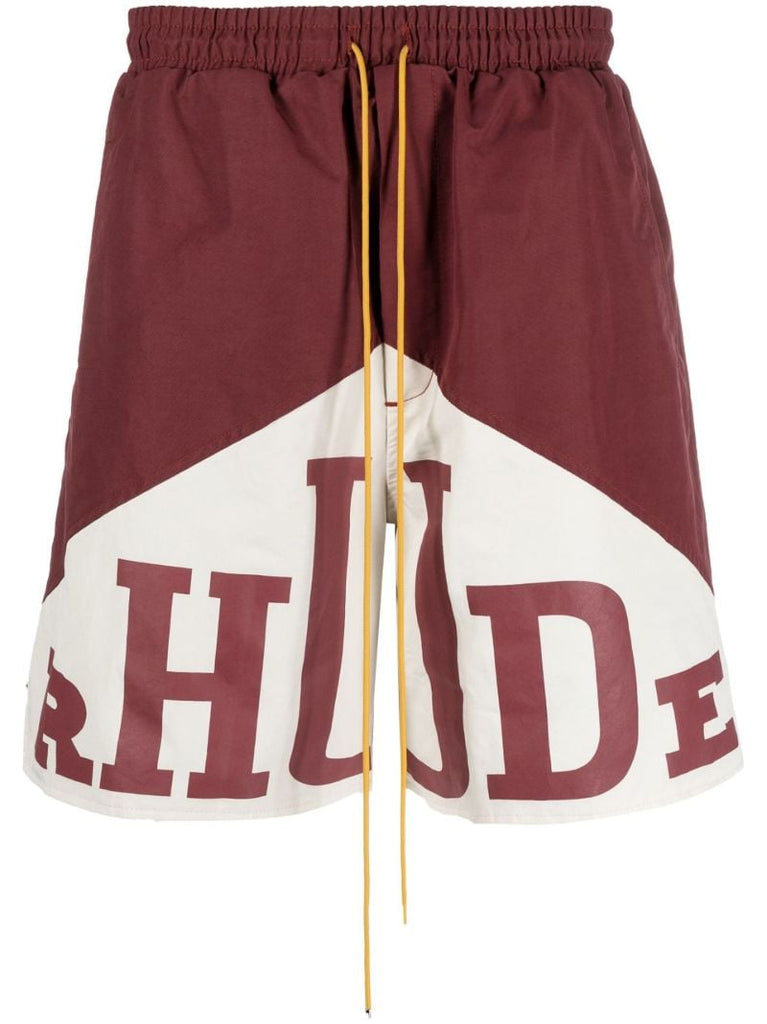 Red Yatch Logo Print Track Shorts