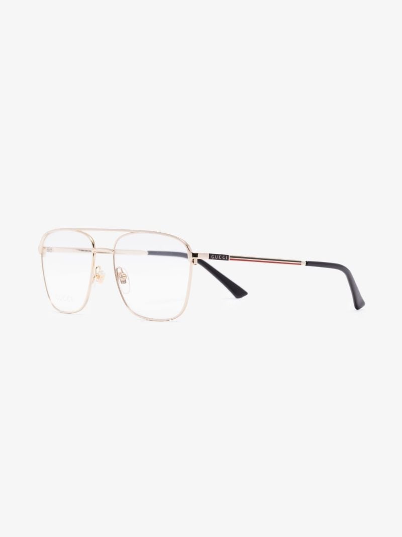 Gold Tone Navigator Aviator-style Optical Glasses