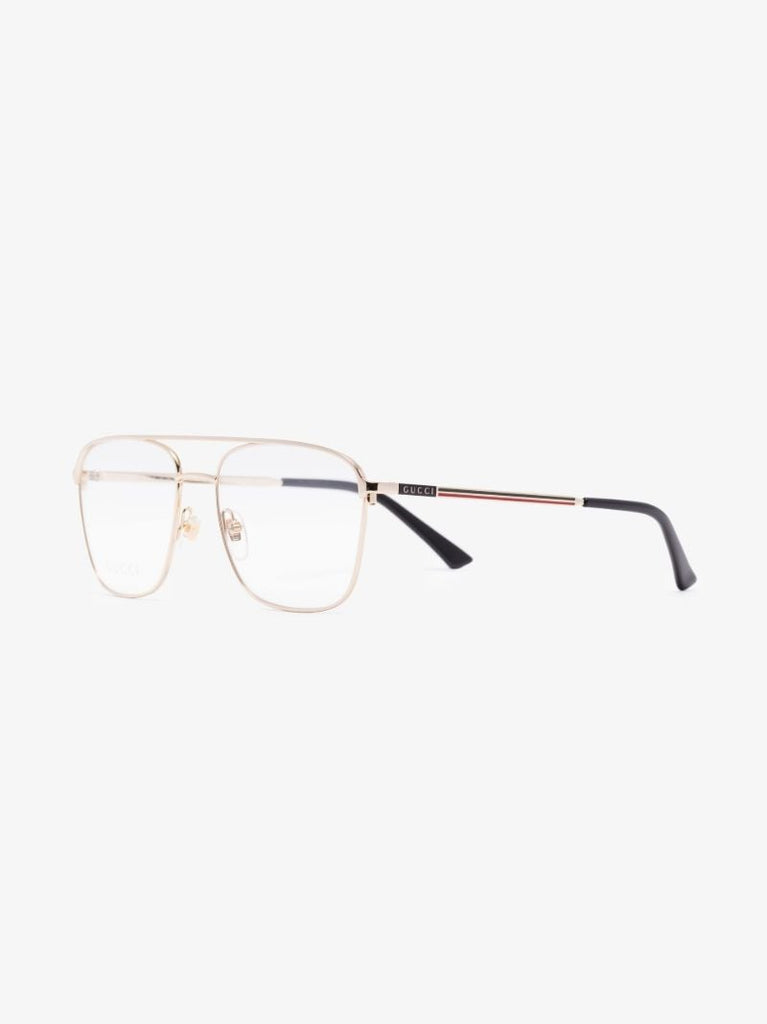 Gold Tone Navigator Aviator-style Optical Glasses