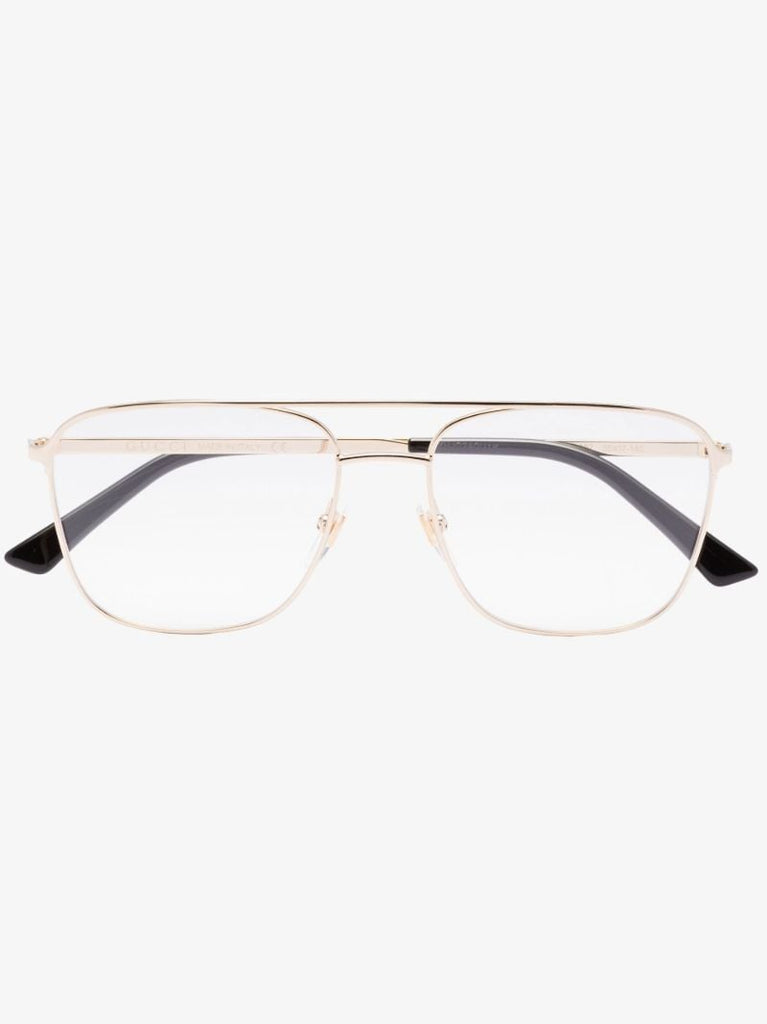 Gold Tone Navigator Aviator-style Optical Glasses