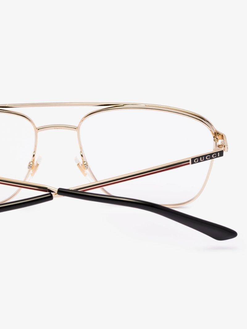 Gold Tone Navigator Aviator-style Optical Glasses