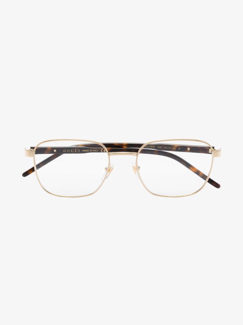 Gold Tone Square Optical Glasses
