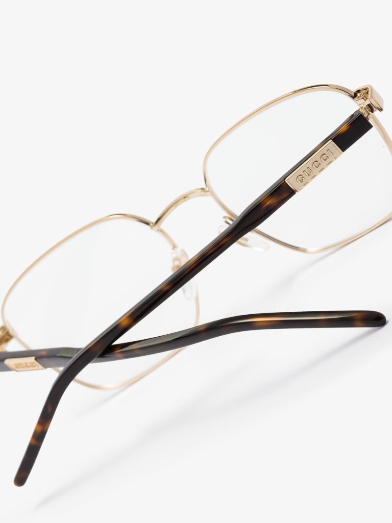 Gold Tone Square Optical Glasses