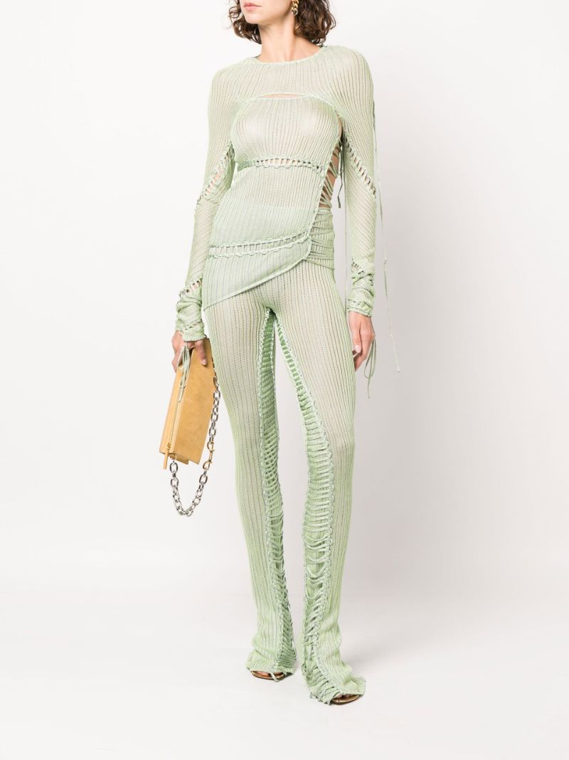 Green Reversible Skinny Trousers