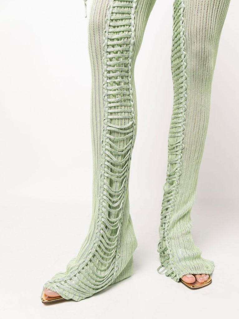 Green Reversible Skinny Trousers