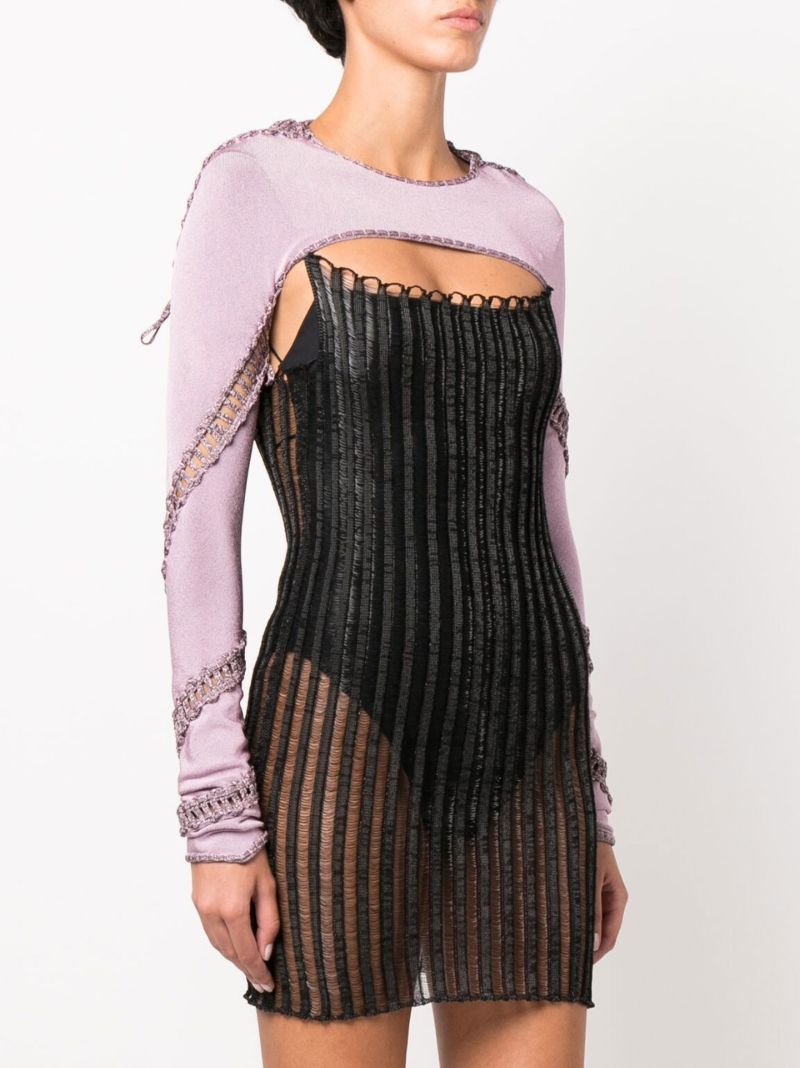 Purple Knitted Crop Top