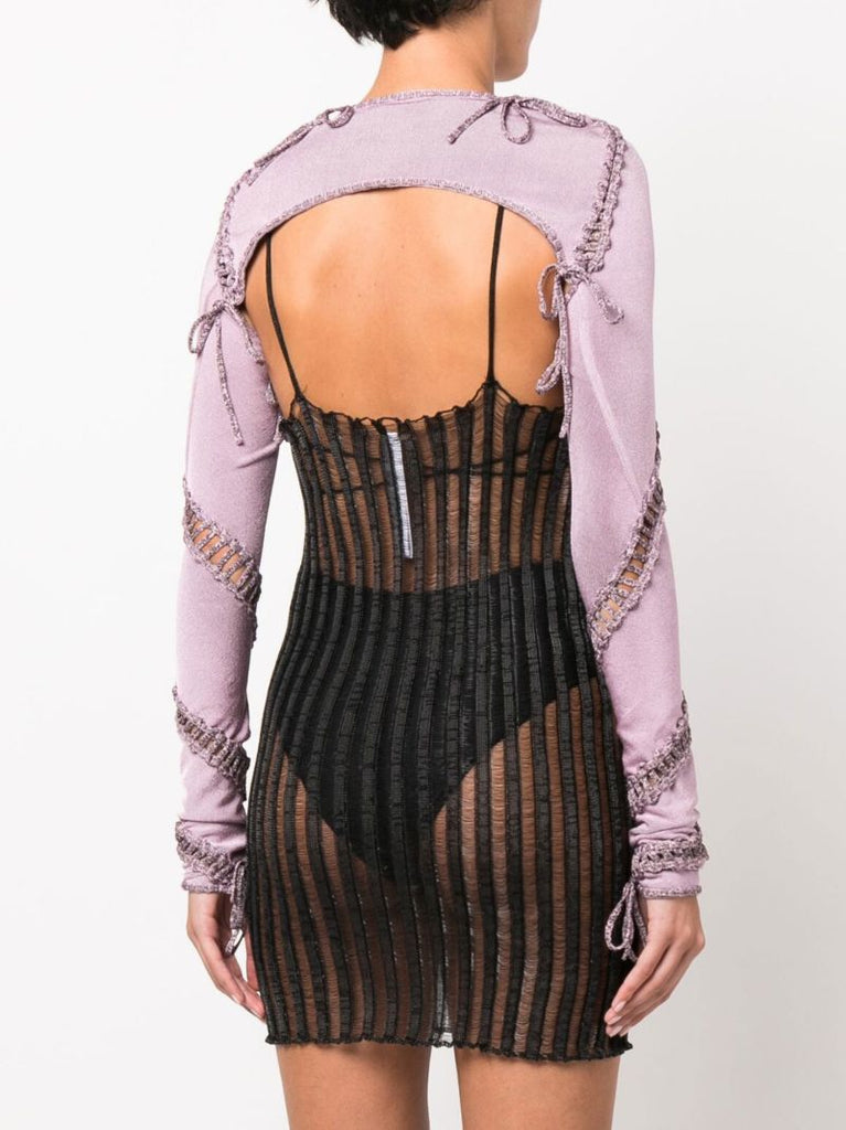 Purple Knitted Crop Top