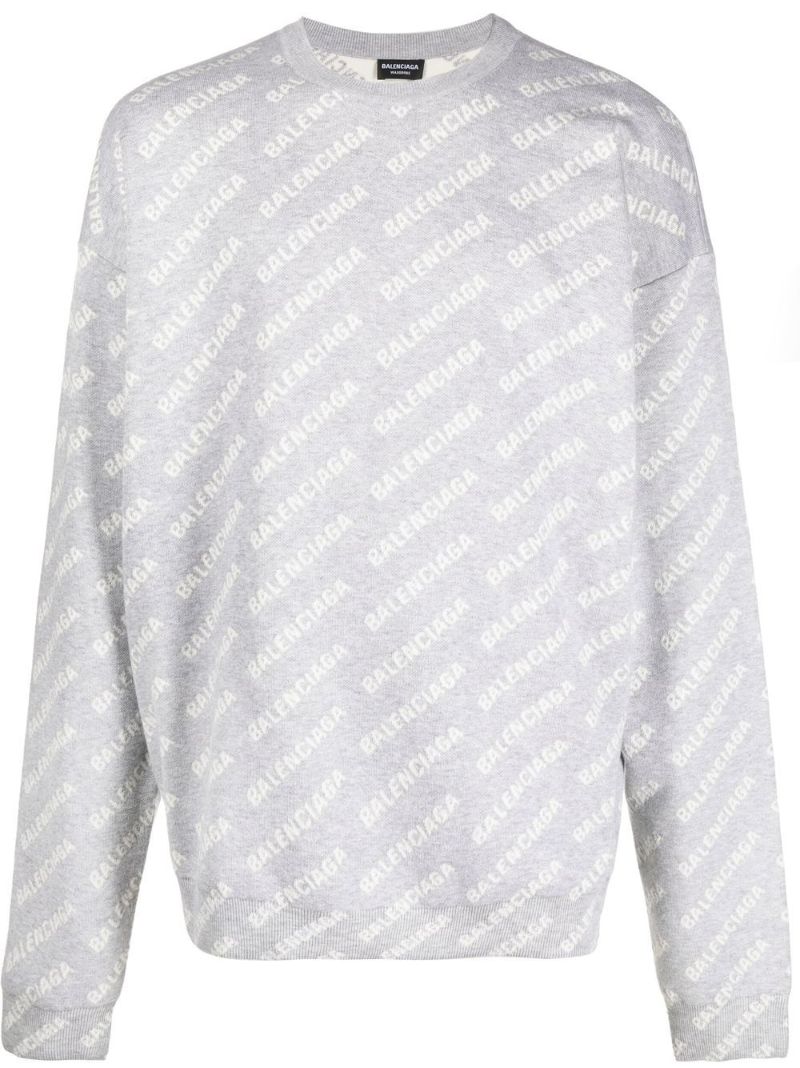 Grey Logo Crew Neck Sweater