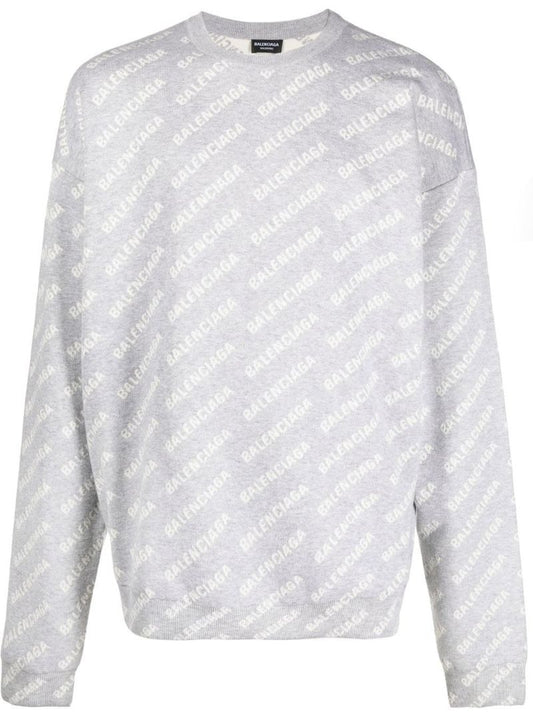 Grey Logo Crew Neck Sweater