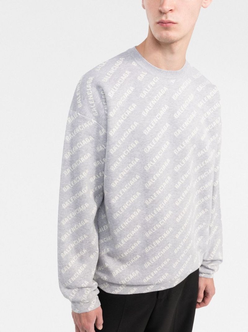 Grey Logo Crew Neck Sweater