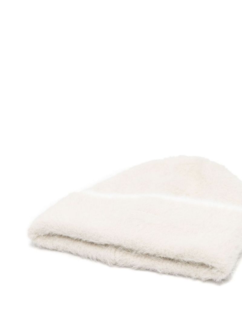 Neutral Embroidered Logo Beanie Hat
