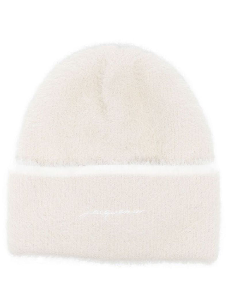 Neutral Embroidered Logo Beanie Hat