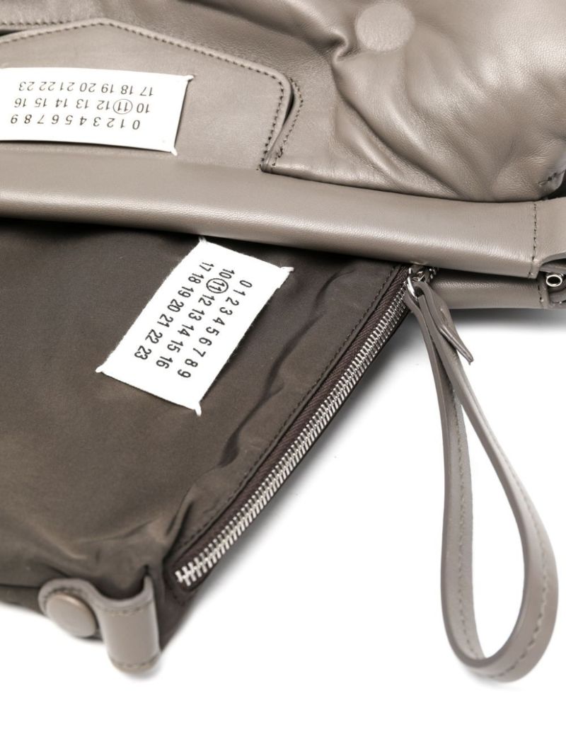 Grey Glam Slam Leather Shoulder Bag