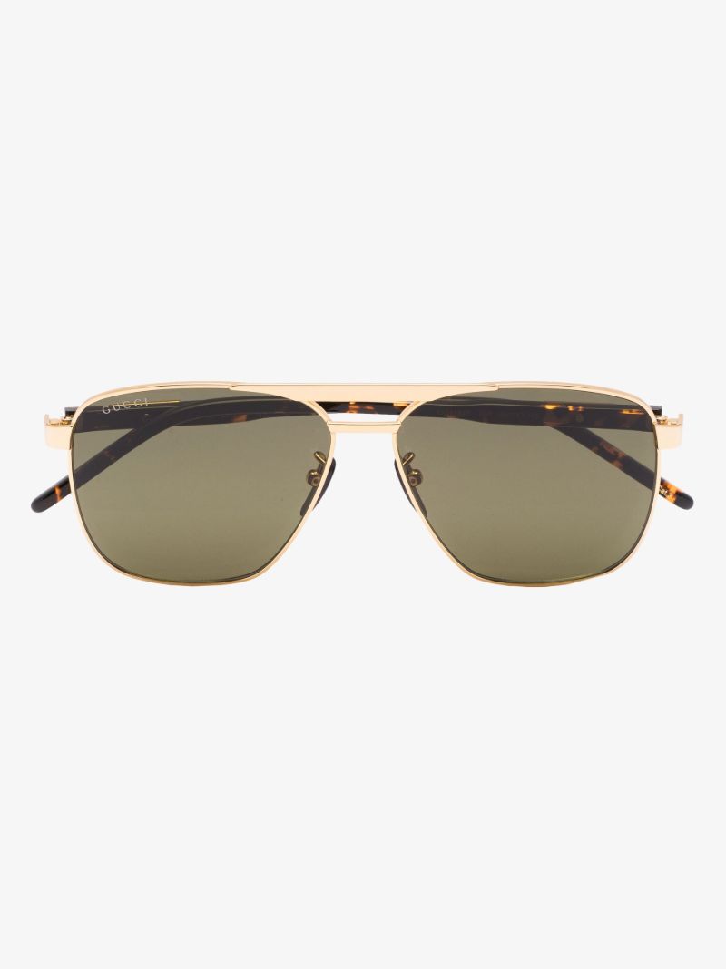 Gold Tone Aviator-style Sunglasses
