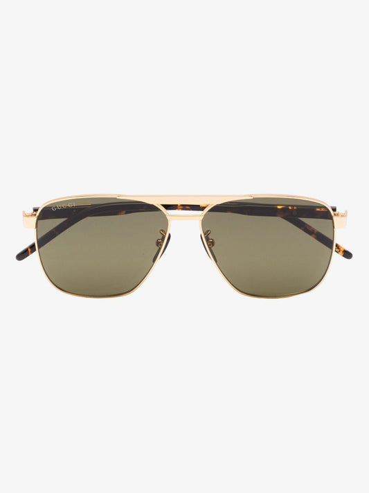 Gold Tone Aviator-style Sunglasses