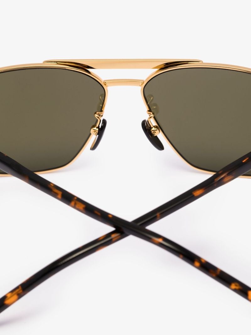 Gold Tone Aviator-style Sunglasses