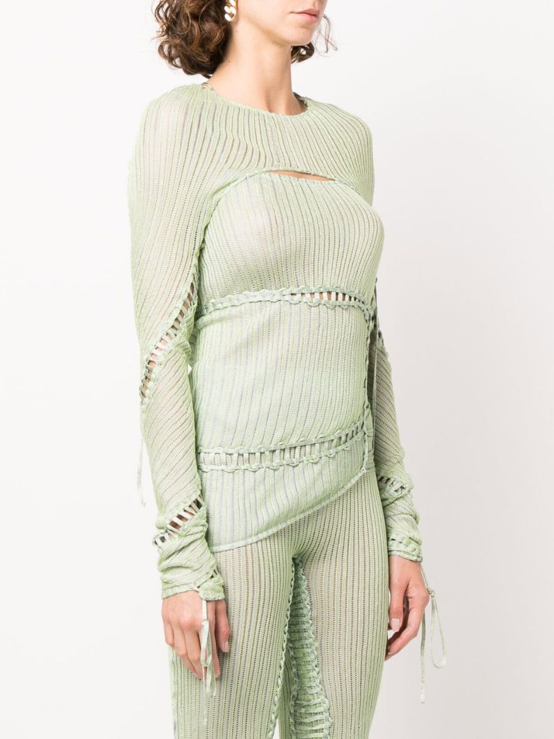 Green Jigsaw Knitted Top