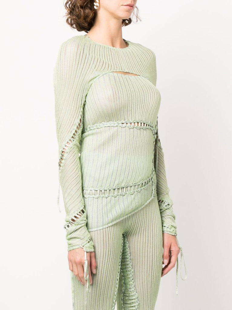 Green Jigsaw Knitted Top