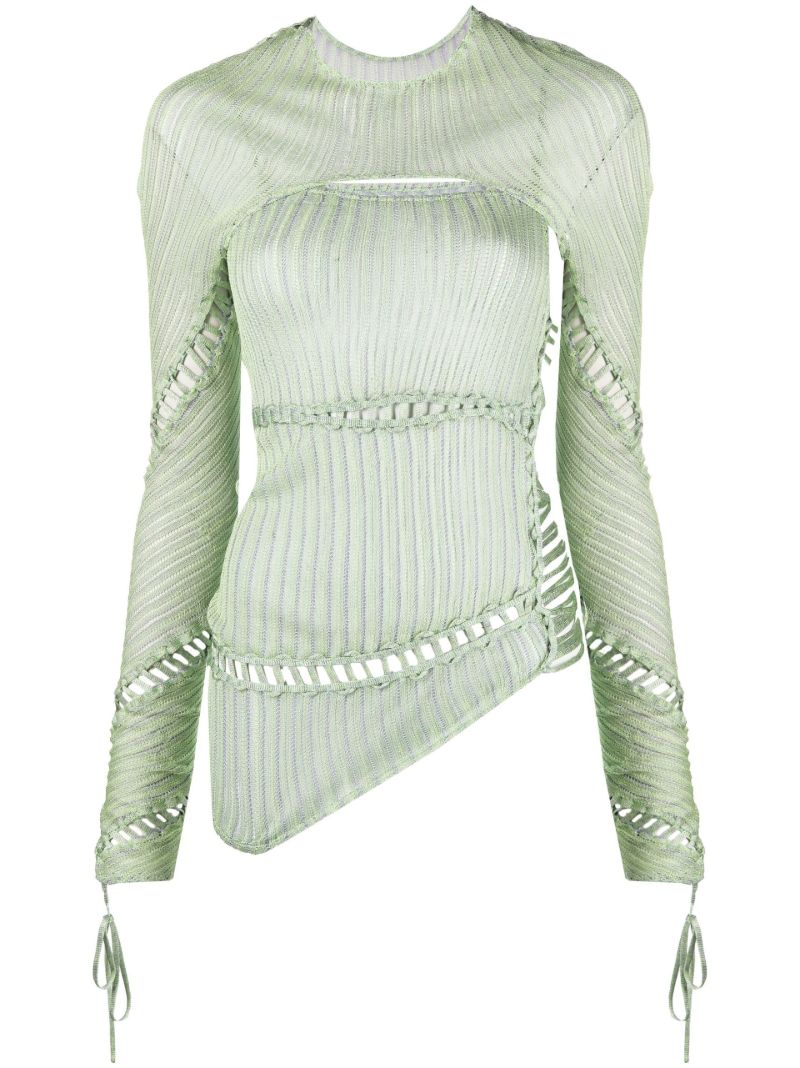 Green Jigsaw Knitted Top