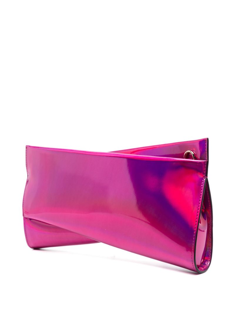 Pink Loubitwist Patent Leather Clutch Bag