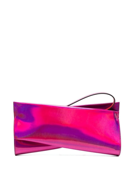 Pink Loubitwist Patent Leather Clutch Bag