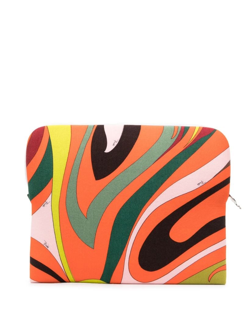 Orange Marmo Print Laptop Case