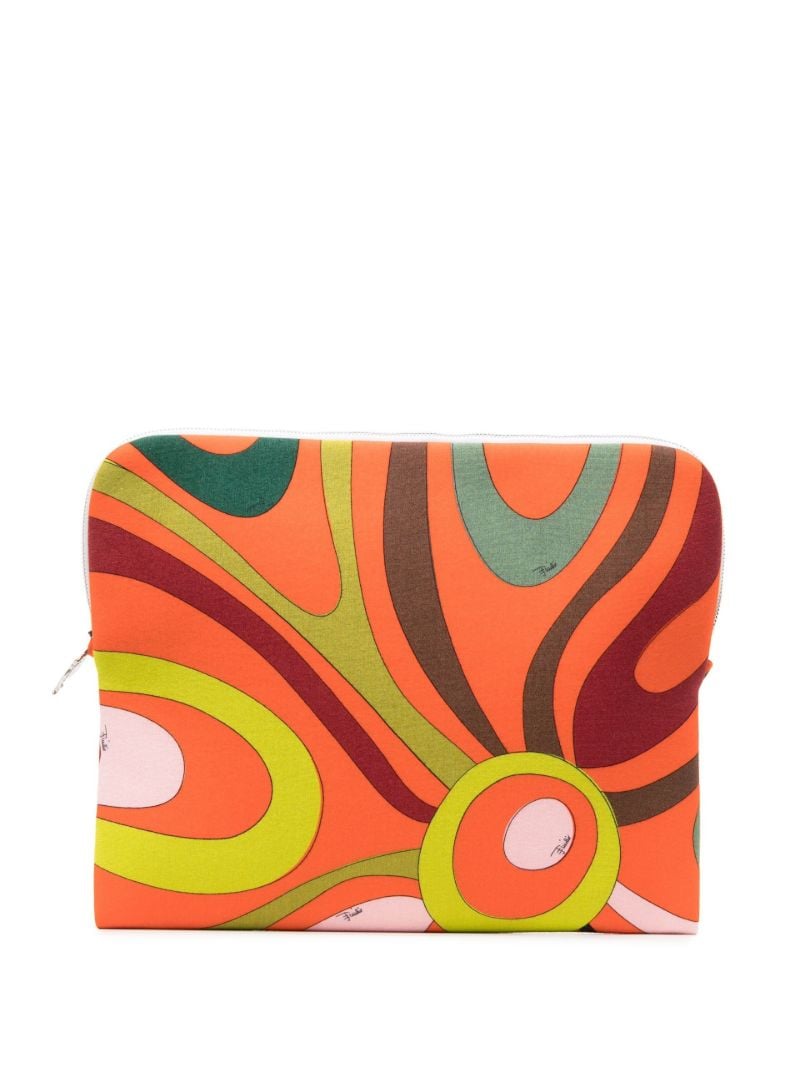 Orange Marmo Print Laptop Case