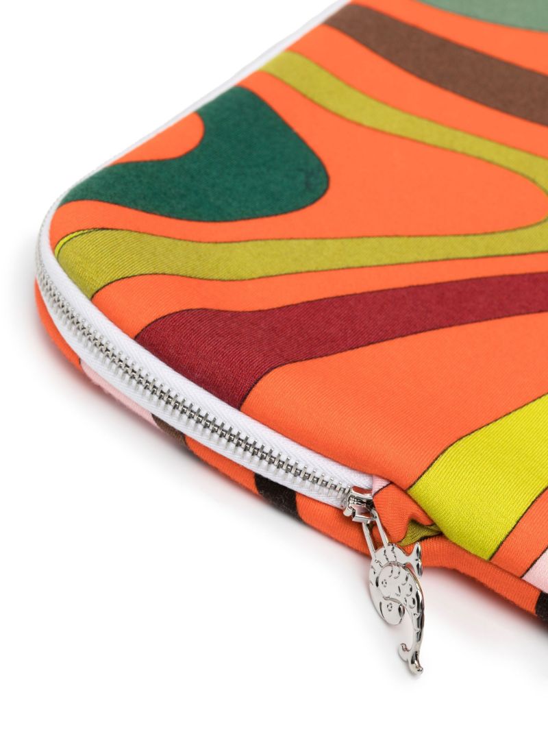 Orange Marmo Print Laptop Case