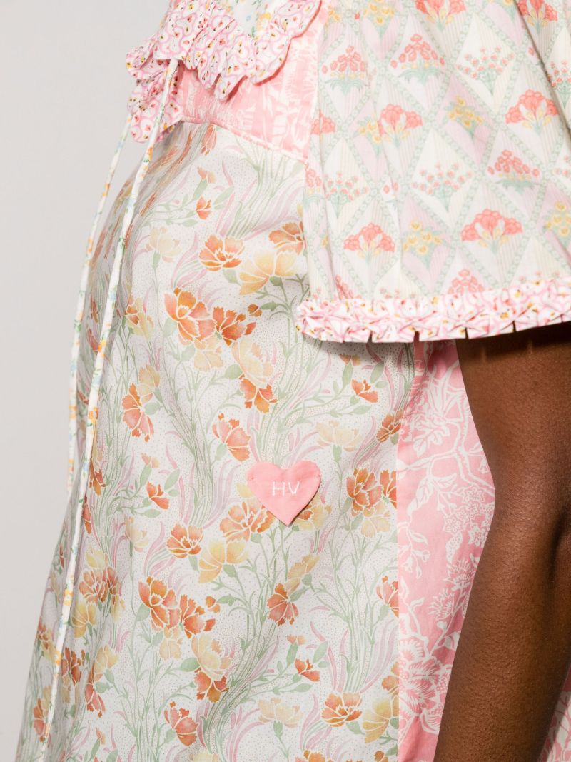 Pink Anoush Floral Print Cotton Blouse