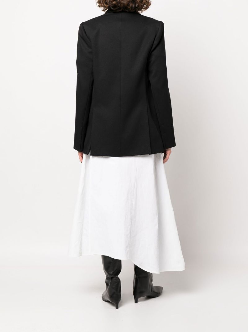 Black Detachable Scarf Double-breasted Blazer