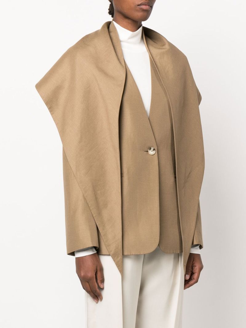 Brown Layered Single-breasted Blazer
