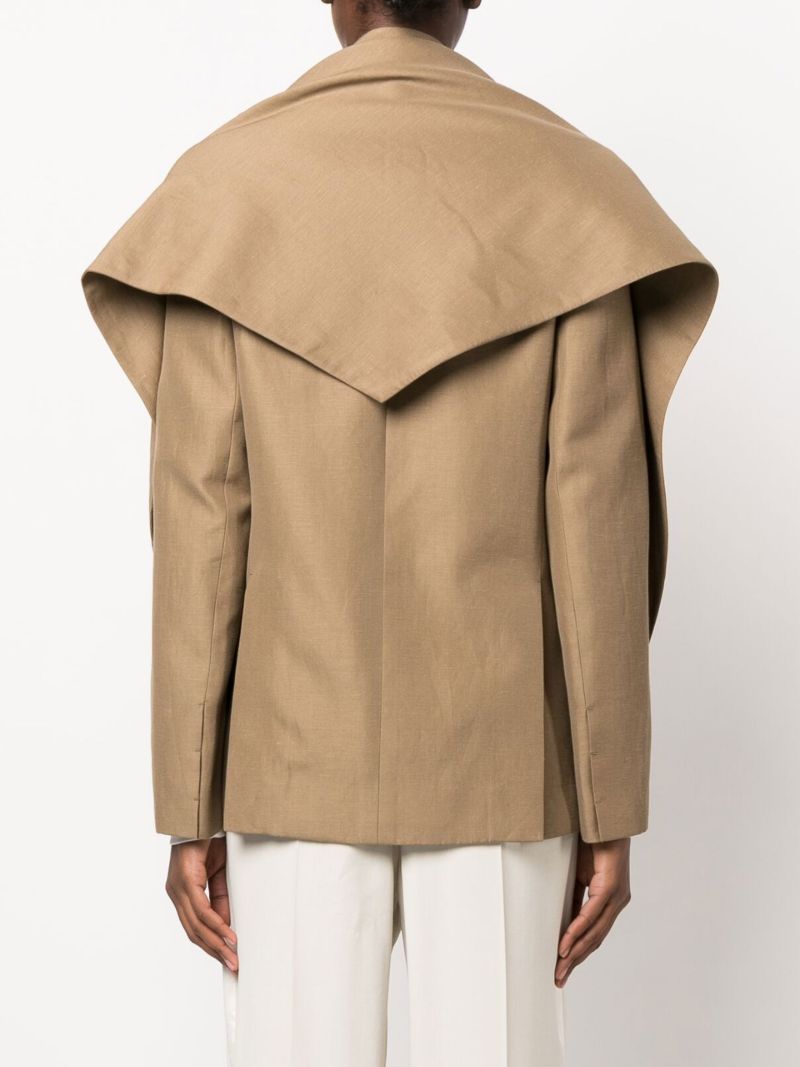 Brown Layered Single-breasted Blazer