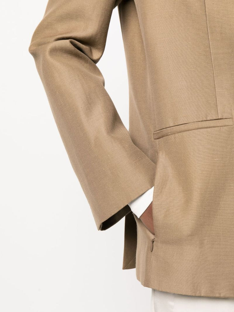 Brown Layered Single-breasted Blazer