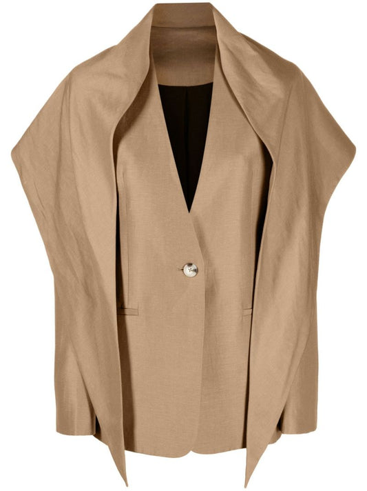 Brown Layered Single-breasted Blazer