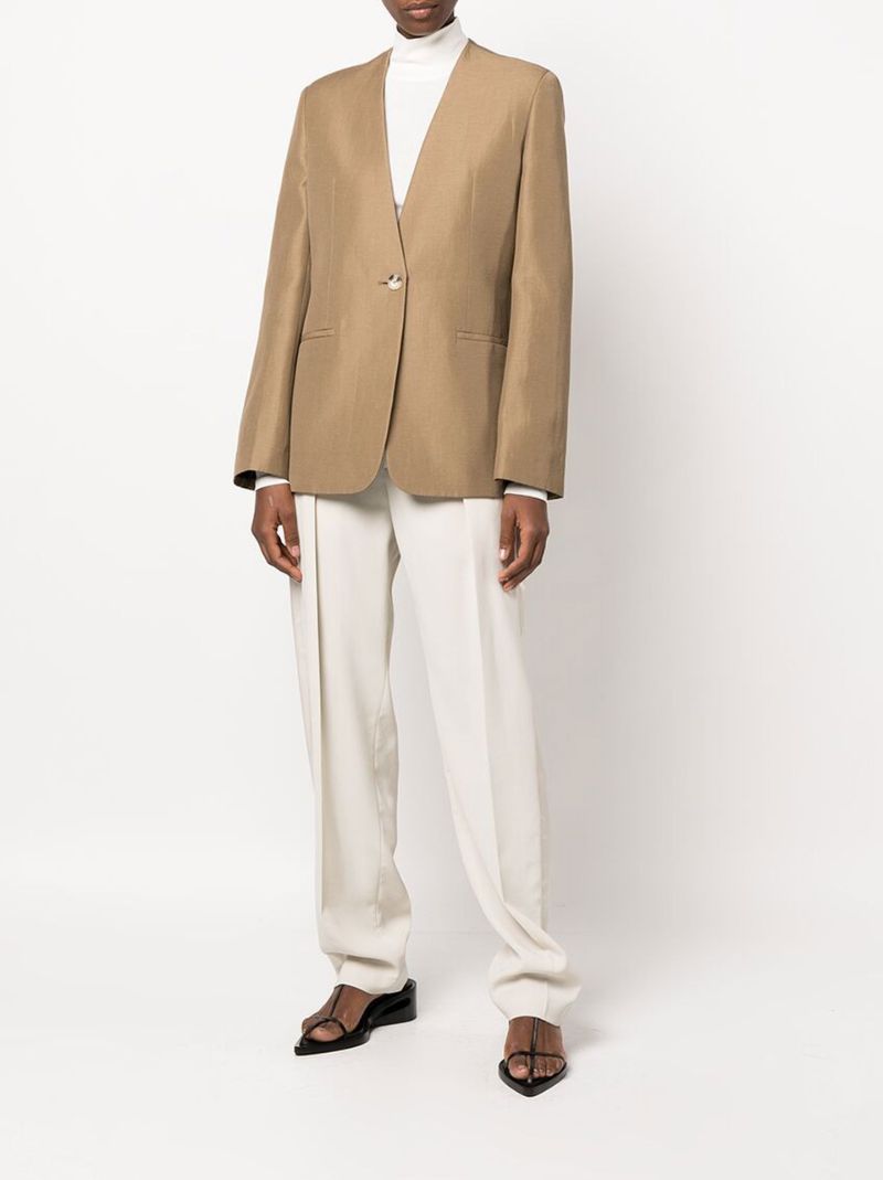 Brown Layered Single-breasted Blazer