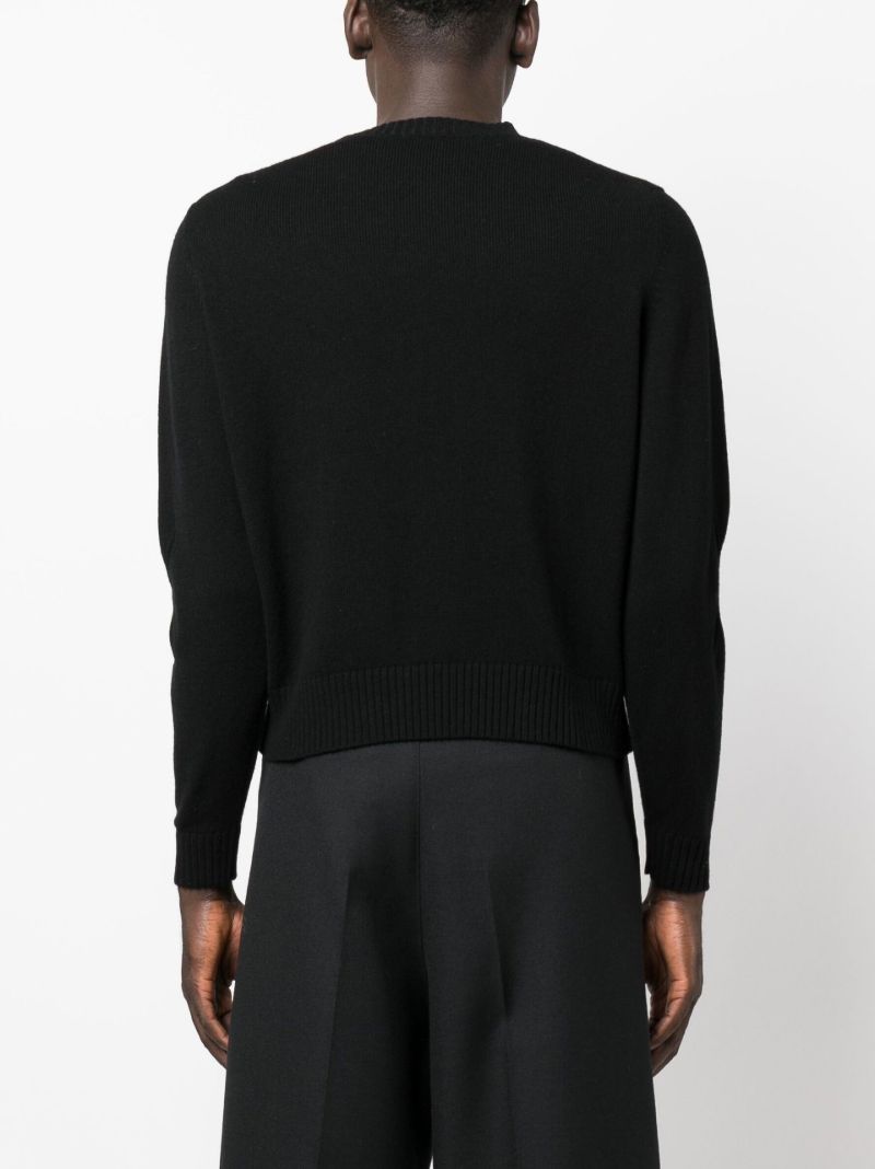 Black Slashed Wool Sweater