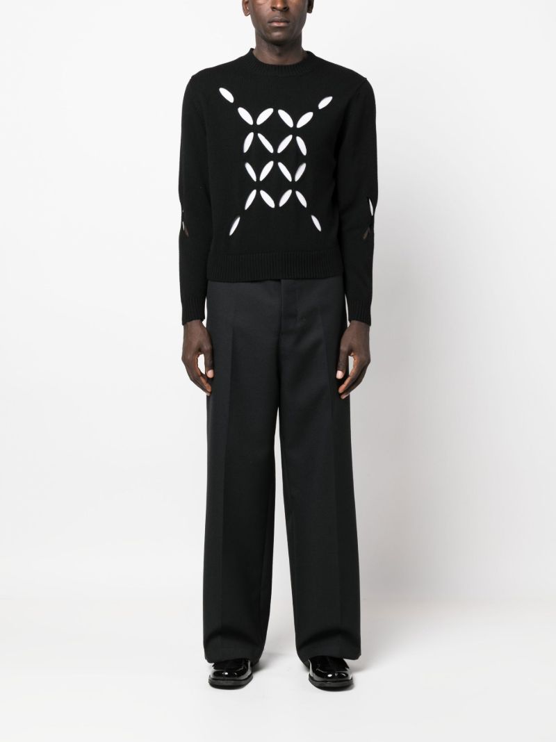 Black Slashed Wool Sweater