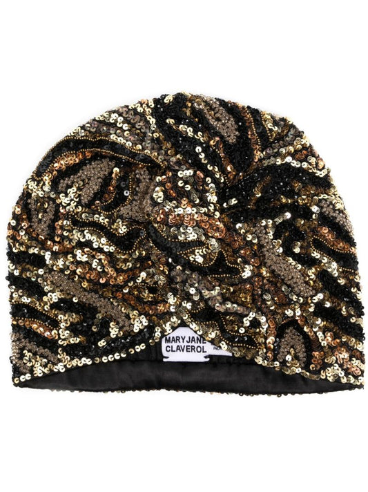 Black Jameela Sequin Embellished Turban