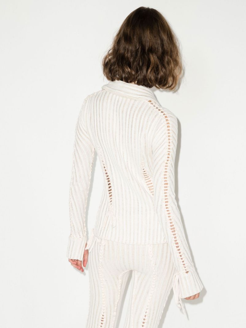 White Expandable Ribbed Cotton Shirt