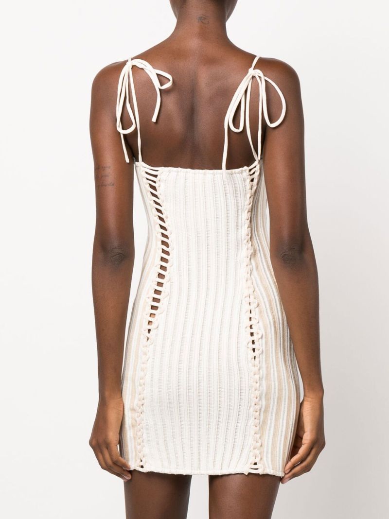 White Bustier Knitted Dress