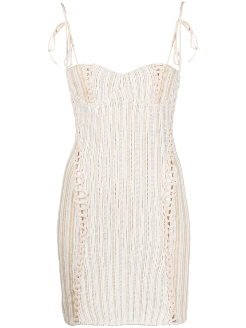 White Bustier Knitted Dress