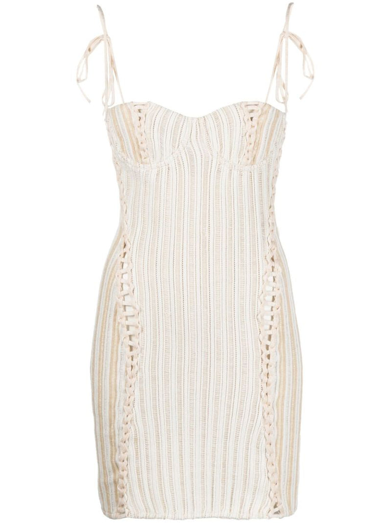 White Bustier Knitted Dress