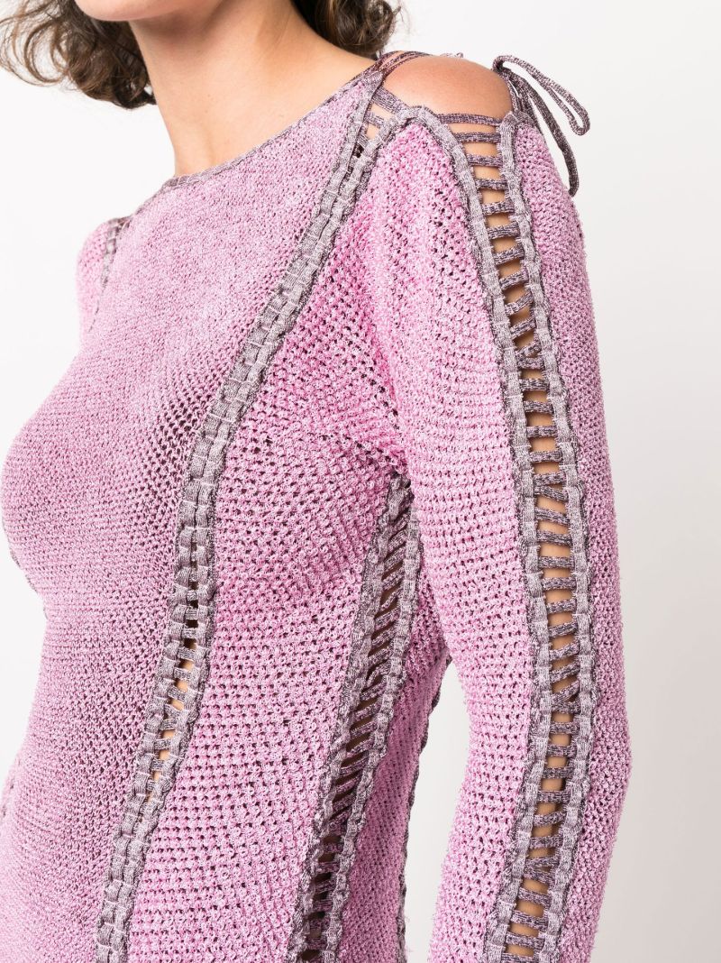 Purple Crocheted Mini Dress