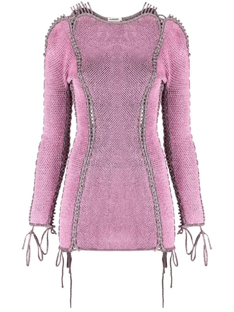 Purple Crocheted Mini Dress