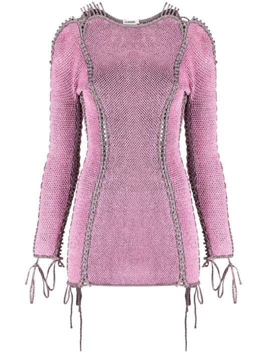 Purple Crocheted Mini Dress