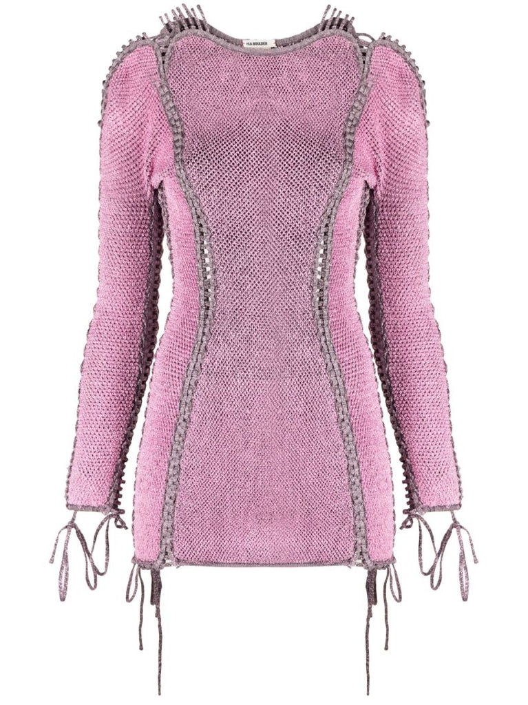 Purple Crocheted Mini Dress
