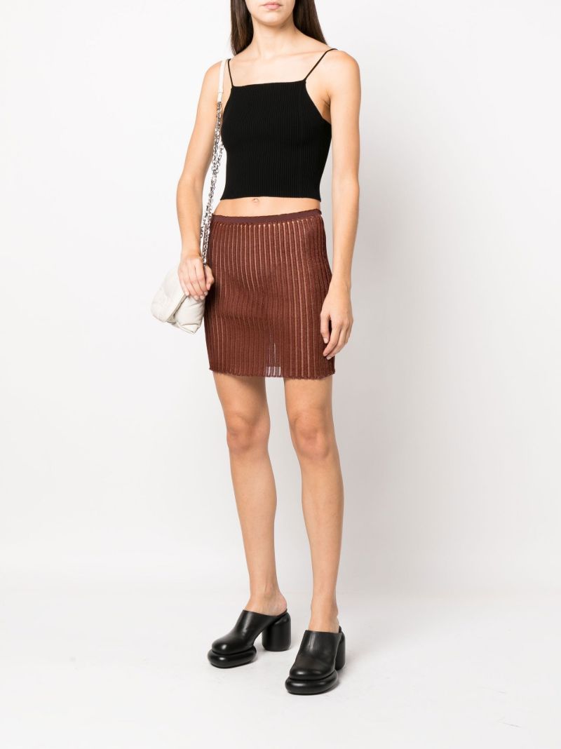 Brown Patricia Semi-sheer Mini Skirt