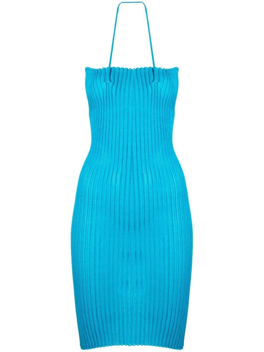 Blue Emma Halterneck Mini Dress