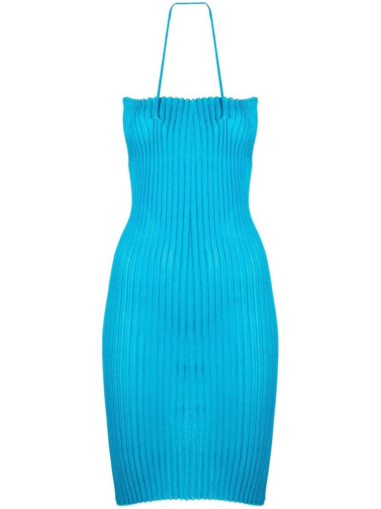 Blue Emma Halterneck Mini Dress